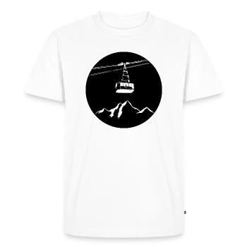 Montagne avec gondole blanche - T-shirt Premium bio Homme - blanc - Devant - Nico (187cm)