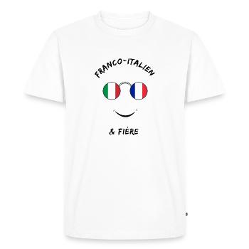 Franco Italien et fière - T-shirt Premium bio Homme - blanc - Devant - Nico (187cm)