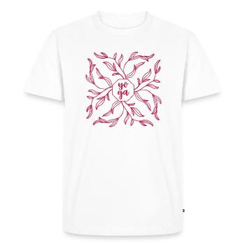Yoga_Rote tendrils - Men's Premium Organic T-Shirt - white - Front - Nico (187cm)