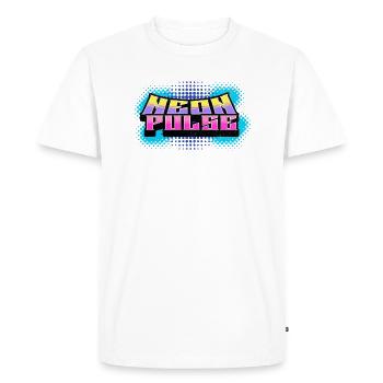 Neon Pulse - Vibrations streetwear Y2K pulsées - T-shirt Premium bio Homme - blanc - Devant - Nico (187cm)