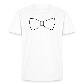 Fake bow tie vector white - Men's Premium Organic T-Shirt - white - Front - Nico (187cm)
