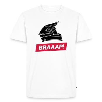 braaap! Dirt Bike Motocross Eat my dust - Men's Premium Organic T-Shirt - white - Front - Nico (187cm)