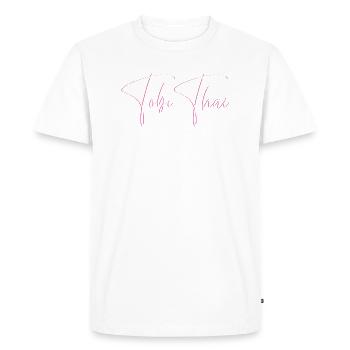 TobiThai Lettering - Männer Premium Bio T-Shirt - Weiß - Vorne - Nico (187cm)