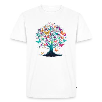 Papillon Arbre Nature Insecte Prédateur - T-shirt Premium bio Homme - blanc - Devant - Nico (187cm)
