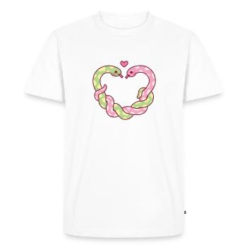 Cute Snakes Forming A Heart Funny - Men's Premium Organic T-Shirt - white - Front - Nico (187cm)