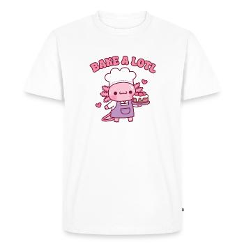 Cute Bake A Lotl Like The Axolotl Baker Funny - Men's Premium Organic T-Shirt - white - Front - Nico (187cm)