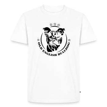 Portrait de chien vieux bouledogue anglais Wilsigns OEB - T-shirt Premium bio Homme - blanc - Devant - Nico (187cm)