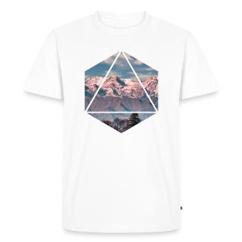 Geometrisches Alpen-Panorama Alpen Berge - Männer Premium Bio T-Shirt - Weiß - Vorne - Nico (187cm)