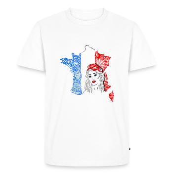Marianne & France - T-shirt Premium bio Homme - blanc - Devant - Nico (187cm)