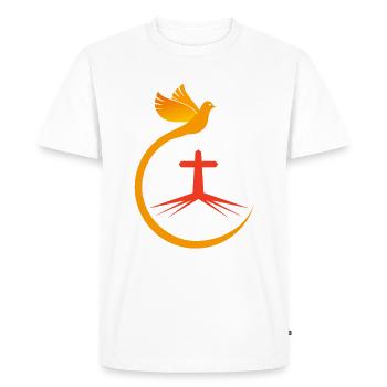 Eglise catholique Bible foi Jésus Dieu chrétiens - T-shirt Premium bio Homme - blanc - Devant - Nico (187cm)
