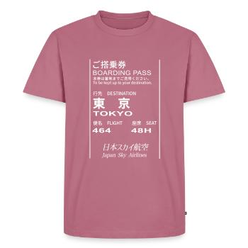 BoardingPass Flight Ticket Travel - Männer Premium Bio T-Shirt - Mauve - Vorne - Nico (187cm)