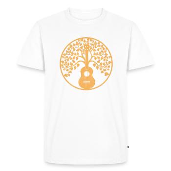 ukulele tree mandala sepia - Männer Premium Bio T-Shirt - Weiß - Vorne - Nico (187cm)