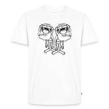 2 amis équipe couple mince cool lunettes de soleil fumée - T-shirt Premium bio Homme - blanc - Devant - Nico (187cm)