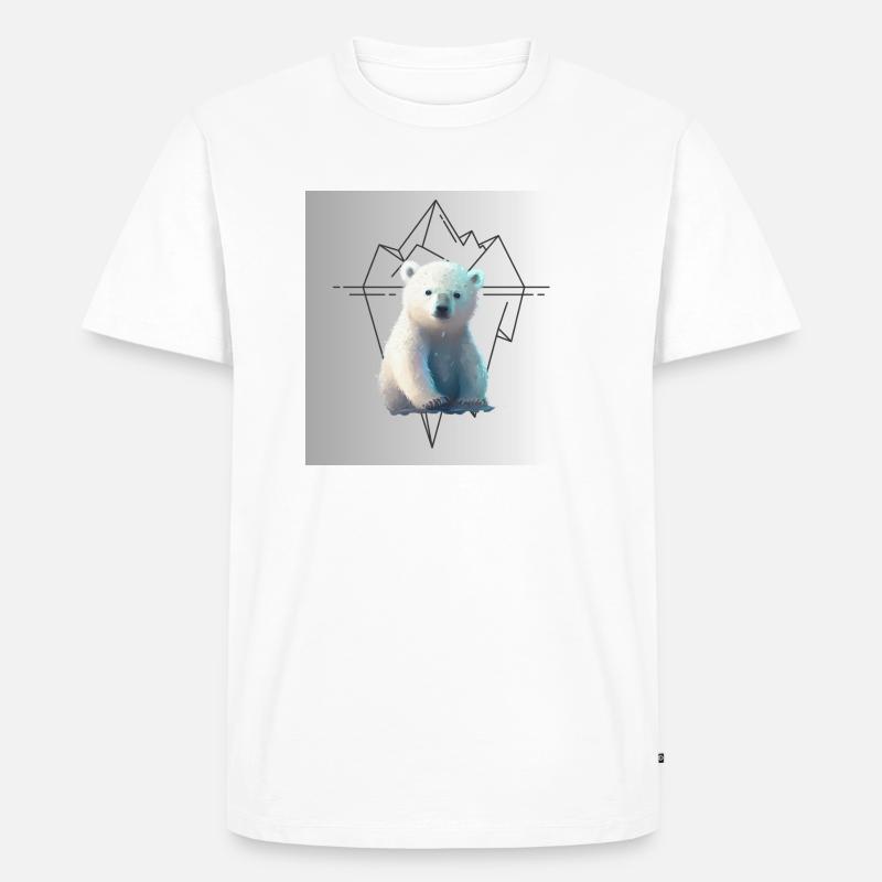 Eisbär mit Hintergrund - Männer Premium Bio T-Shirt - Weiß