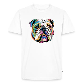Portrait of a beautiful bulldog - Men's Premium Organic T-Shirt - white - Front - Nico (187cm)