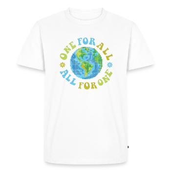 Un pour tous, tous pour un - Rétro - T-shirt Premium bio Homme - blanc - Devant - Nico (187cm)