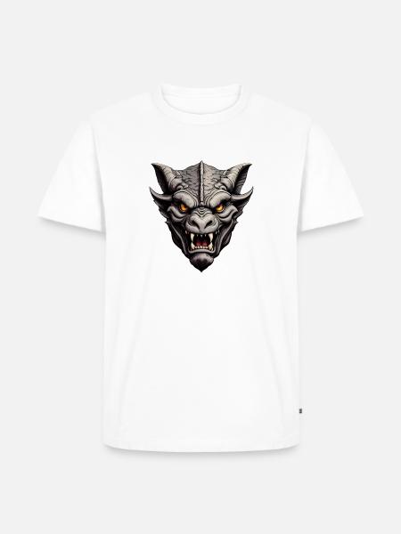 Portræt af en smuk gargoyle - Herre Premium økologisk T-shirt - hvid