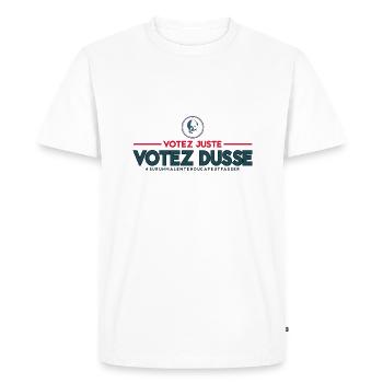 Votez Dusse - T-shirt Premium bio Homme - blanc - Devant - Nico (187cm)