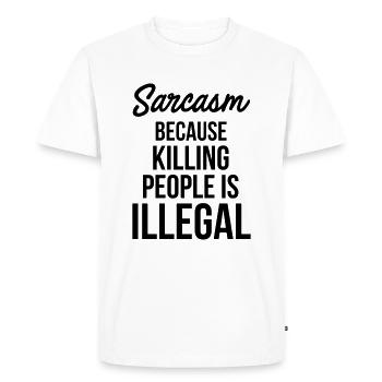 Sarcasm - Men's Premium Organic T-Shirt - white - Front - Nico (187cm)