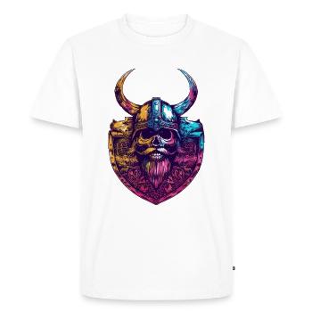 Crâne de Viking - T-shirt Premium bio Homme - blanc - Devant - Nico (187cm)
