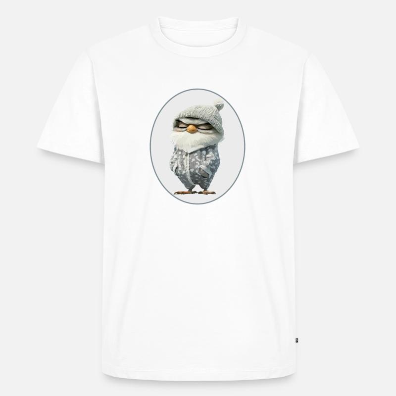 Eule - Männer Premium Bio T-Shirt - Weiß