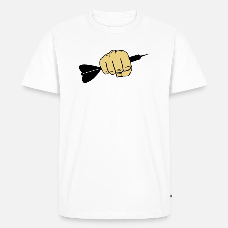 dart_faust_002 - Männer Premium Bio T-Shirt - Weiß