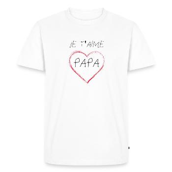 t-shirt Je t' aime papa. Idée cadeau - T-shirt Premium bio Homme - blanc - Devant - Nico (187cm)