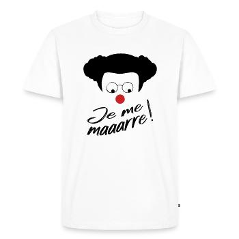 Coluche - Je me marre ! Citation Humour comique - T-shirt Premium bio Homme - blanc - Devant - Nico (187cm)