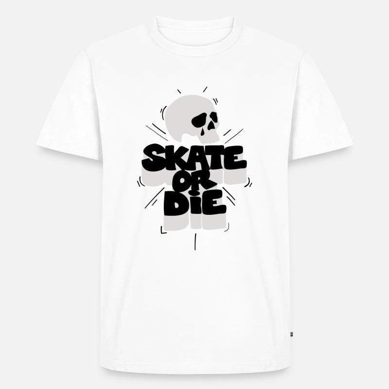 Skate or Die - Männer Premium Bio T-Shirt - Weiß