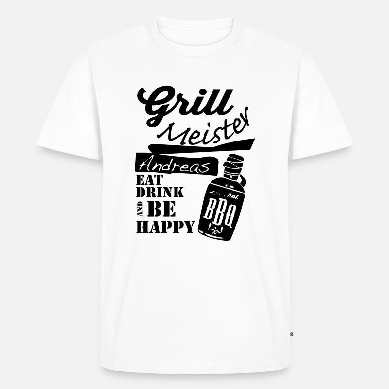 GrillmeisterAndreas.ai - Männer Premium Bio T-Shirt - Weiß