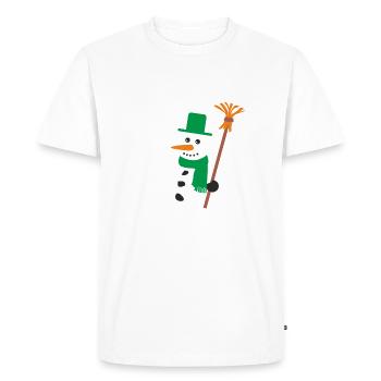 Bonhomme de neige de Noël - T-shirt Premium bio Homme - blanc - Devant - Nico (187cm)