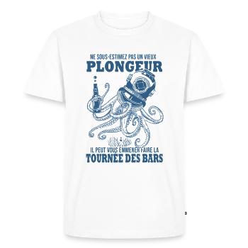 plongée humour vieux plongeur anniversire - T-shirt Premium bio Homme - blanc - Devant - Nico (187cm)