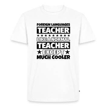 Cadeau pour les professeurs de langues étrangères - T-shirt Premium bio Homme - blanc - Devant - Nico (187cm)