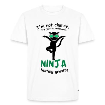 I'm not clumsy, I'm just an undercover ninja - Men's Premium Organic T-Shirt - white - Front - Nico (187cm)