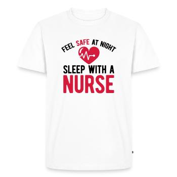 Krankenschwester - Männer Premium Bio T-Shirt - Weiß - Vorne - Nico (187cm)