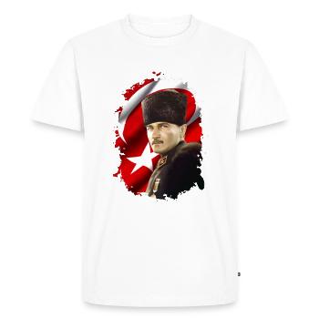 Mustafa Kemal Atatürk - Men's Premium Organic T-Shirt - white - Front - Nico (187cm)