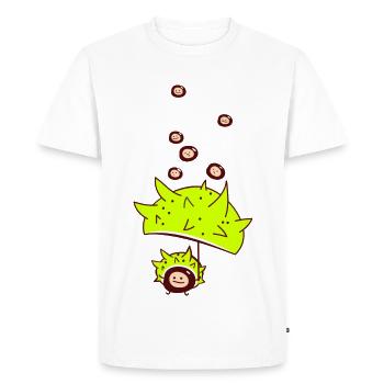 châtaignier pluie - T-shirt Premium bio Homme - blanc - Devant - Nico (187cm)