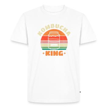 Kombucha King - Men's Premium Organic T-Shirt - white - Front - Nico (187cm)