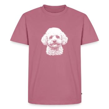 Bichon Frisé Doux - Chien - T-shirt Premium bio Homme - mauve - Devant - Nico (187cm)