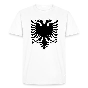 Albanische Flagge / Albanischer Adler / Shqiponja - Männer Premium Bio T-Shirt - Weiß - Vorne - Nico (187cm)