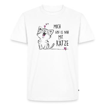 nur mit katze - Männer Premium Bio T-Shirt - Weiß - Vorne - Nico (187cm)