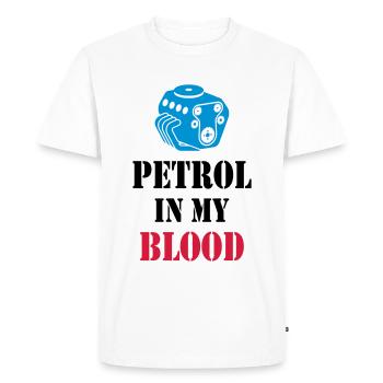 ESSENCE DANS MON SANG - GAZ / ESSENCE - T-shirt Premium bio Homme - blanc - Devant - Nico (187cm)