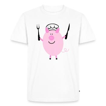 cook - Men's Premium Organic T-Shirt - white - Front - Nico (187cm)
