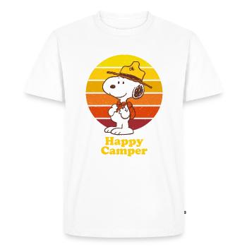 Peanuts Snoopy Camping Campeur - T-shirt Premium bio Homme - blanc - Devant - Nico (187cm)