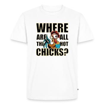 Single Rooster - Men's Premium Organic T-Shirt - white - Front - Nico (187cm)