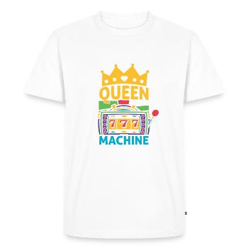 Queen Of The Machine Funny Slot Machine Casino - Men's Premium Organic T-Shirt - white - Front - Nico (187cm)