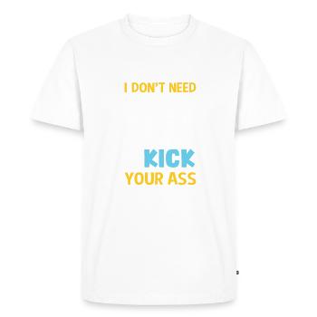 Funny Leg Amputee I Don't Need Two Legs Prosthetic - Men's Premium Organic T-Shirt - white - Front - Nico (187cm)