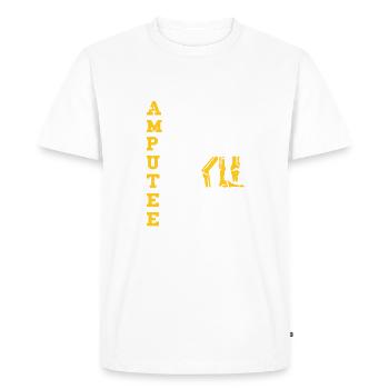 Leg Amputee Saying Funny Leg Prosthetic Surgery - Men's Premium Organic T-Shirt - white - Front - Nico (187cm)
