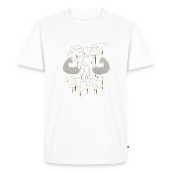 La sueur est juste grosse pleurer drôle fitness cardio - T-shirt Premium bio Homme - blanc - Devant - Nico (187cm)