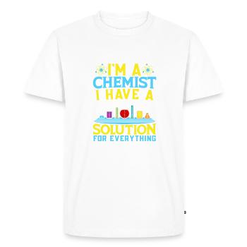 Funny Chemist Solution For Everything Chemistry - Men's Premium Organic T-Shirt - white - Front - Nico (187cm)